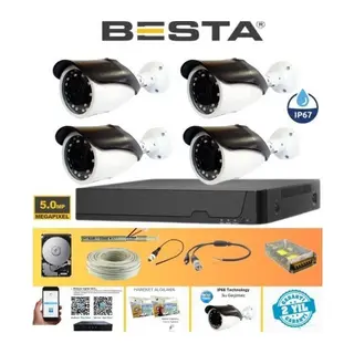 Gerçek 5 Mp Metal Kasa 4 Kameralı Ahd Güvenlik Seti 250 GB HDD Dahil