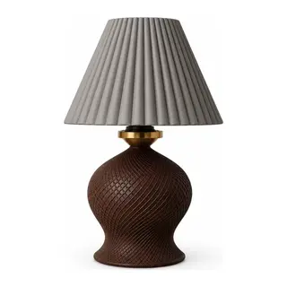 Luxury Tasarımlı Abajur – Yatak Odası Ve Çocuk Odası İçin Dekoratif Aydınlatma 31x45 Cm Üst Gri Alt Kahverengi