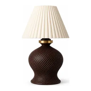 Luxury Tasarımlı Abajur – Yatak Odası Ve Çocuk Odası İçin Dekoratif Aydınlatma 31x45 Cm Üst Krem Alt Kahverengi