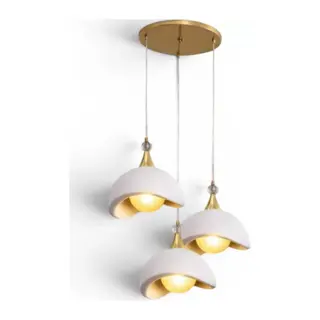 Beton Görünümlü İskandi̇nav Tarzı Led Toplu Avize – Salon Ve Oturma Odası Aydınlatması 32 X 70 Cm Beyaz