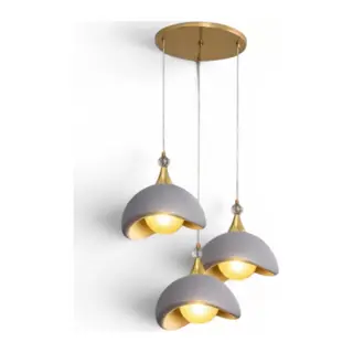 Beton Görünümlü İskandi̇nav Tarzı Led Toplu Avize – Salon Ve Oturma Odası Aydınlatması 32 X 70 Cm Gri