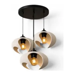 Beton Dokulu İskandi̇nav Premi̇um Salon Oturma Odası Avize 25 X 20 Cm Beyaz