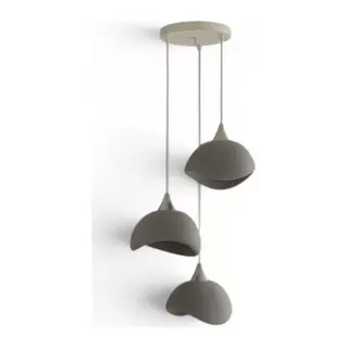 Beton Görünümlü İskandinav Tarzı Salon Oturma Odası 3'lü Avize 32 X 70 Cm Gri