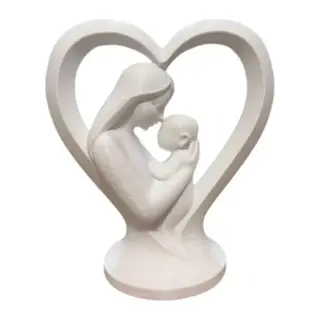 Anne Bebek Dekorati̇f Salon Oturma Odasi Biblo – Salon Ve Ofis İçin Dekoratif Ürün 20 Cm Beyaz