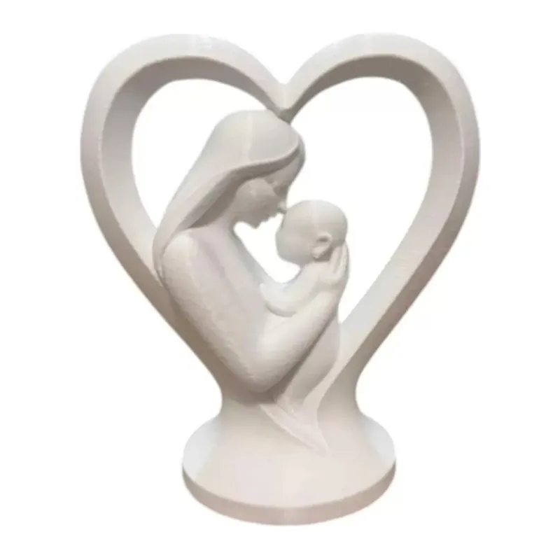 Anne Bebek Dekorati̇f Salon Oturma Odasi Biblo – Salon Ve Ofis İçin Dekoratif Ürün 20 Cm Beyaz