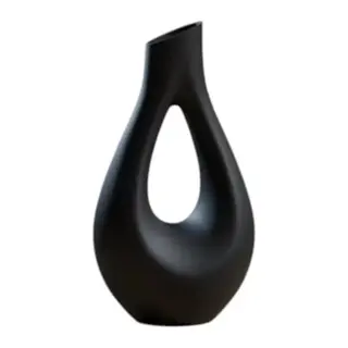 Dekorati̇f Vazo Tasarım – Salon Dekoru 20 Cm Siyah