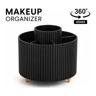 Masa Üstü Çok Amaçlı 360 Derece Dönen Organizer – Dekoratif Ürün 20x20 Cm Siyah