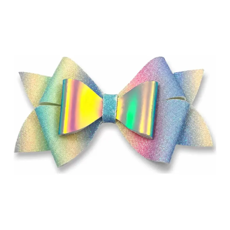 Glitter Detaylı Fiyonk Saç Tokası 9,5x4,5 Cm Renkli
