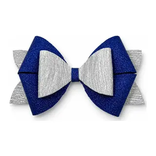 Glitter Detaylı Fiyonk Saç Tokası 13x7 Cm Lacivert