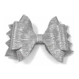 Glitter Detaylı Fiyonk Saç Tokası 9x7 Cm Gümüş Gri