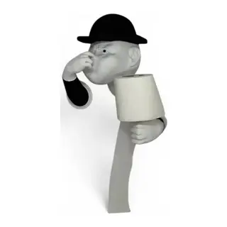 3d İnsan Figürlü Tuvalet Kağıdı Askılığı – Eğlenceli Banyo Dekoru Siyah