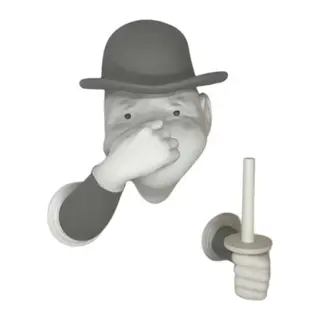 3d İnsan Figürlü Tuvalet Kağıdı Askılığı – Eğlenceli Banyo Dekoru Gri