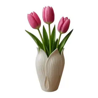 Lotus 3d Dekorati̇f Vazo 18 Cm 18 Cm Beyaz