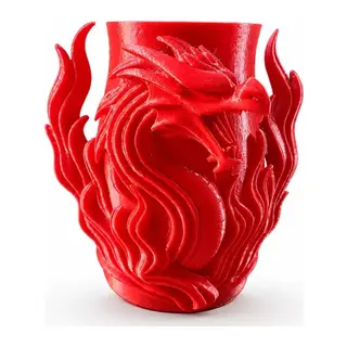 Ejderha Vazo 15 Cm Kırmızı