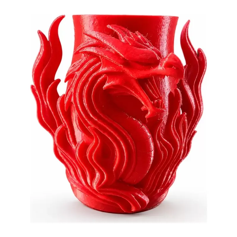 Ejderha Vazo 15 Cm Kırmızı