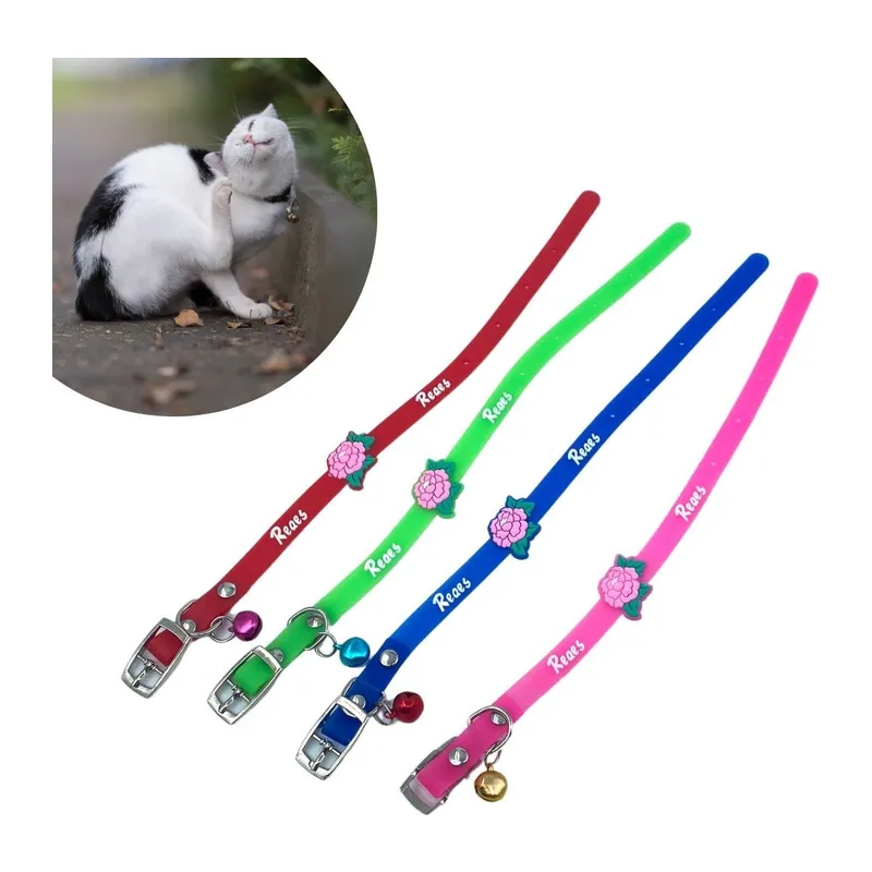 BUFFER® Çıngıraklı Zilli Sevimli Renkli Slikon Kedi Köpek Boyun Tasması