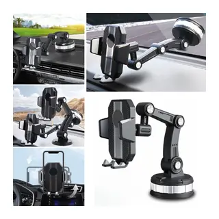 BUFFER® Jel Vantuzlu Cama Takılabilen Güçlü 360 Derece Dönebilen Ayarlanabilir Araç Içi Vantuzlu Telefon Tutucu