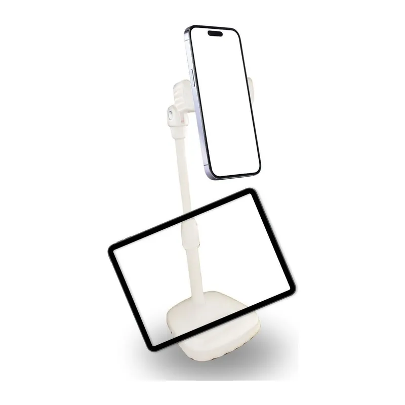 TrdStore® Masa Üstü Tablet ve Telefon Tutucu Plastik Aparat Beyaz Telefon Standı