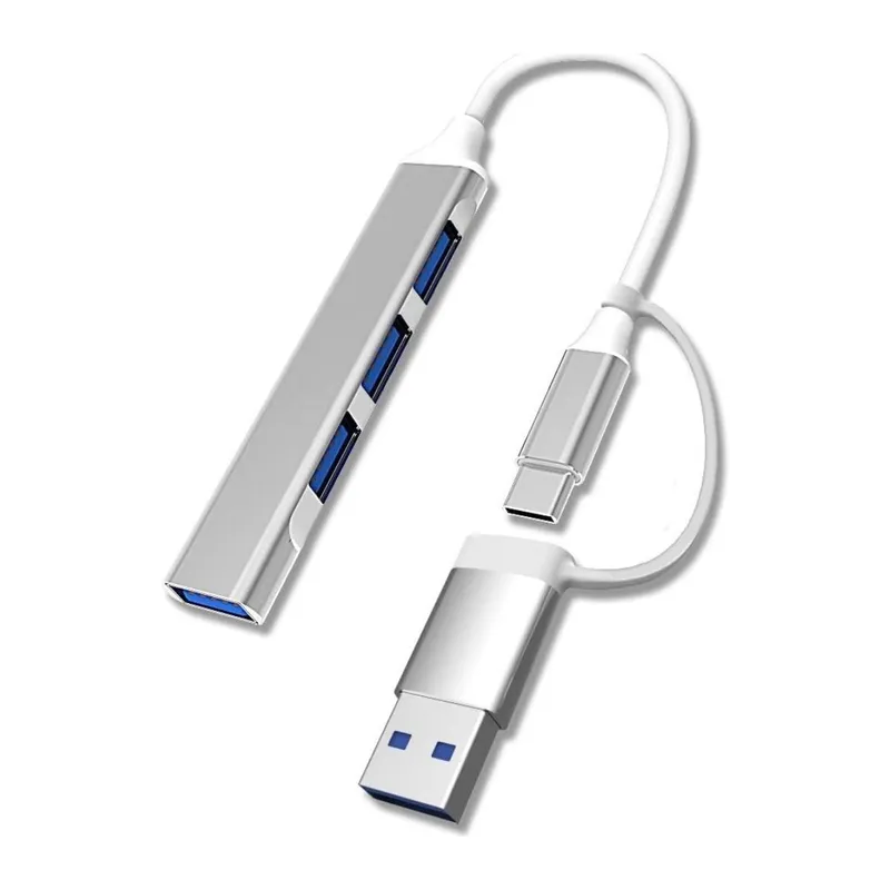 TrdStore® 4 Port'lu Bağlantı İstasyonu Ultra İnce USB Bölücü TYPE-C tipi Çoklu Arayüz Adaptörü Multi Usb Çoklayıcı