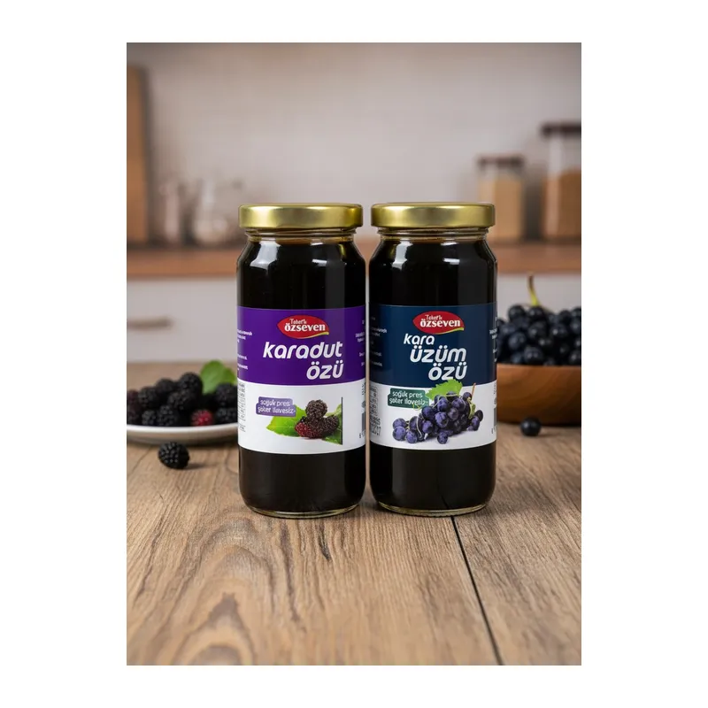 Özseven 2'li Meyve Özleri Paketi (Karadut Özü 300gr + Kara Üzüm Özü 300gr)
